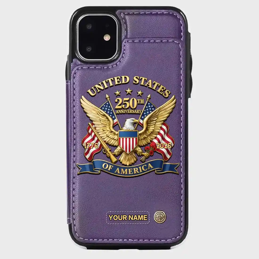 United States 250th Anniversary Custom Wallet Phone Case Personalized Leather Cover